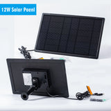 12W solar panel kit front view with cable and included accessories