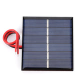 0.55W 3V Epoxy Mini Solar Panel with Wires, 60 × 55mm — mini panel face and wires