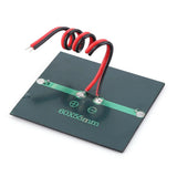 0.55W 3V Epoxy Mini Solar Panel with Wires, 60 × 55mm — rear soldered wire contacts