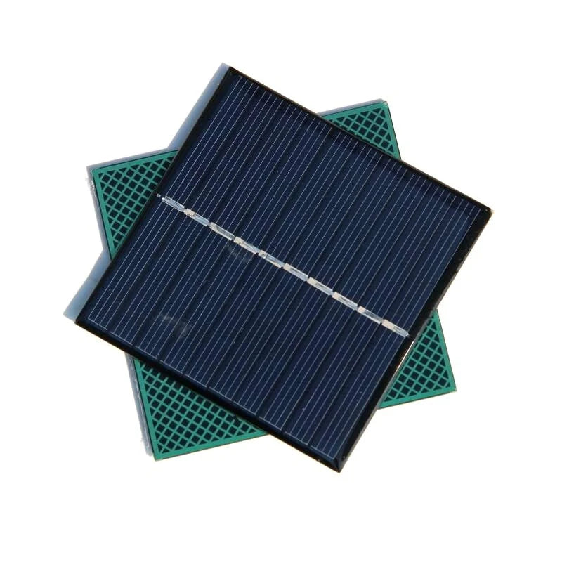 0.8W 5V Epoxy Mini Solar Panel, 80 × 80mm DIY Board — front and rear views