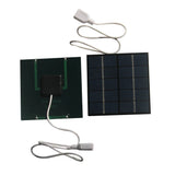 1.2W 5V Epoxy Mini Solar Panel with 35cm USB-A Lead — front and rear views