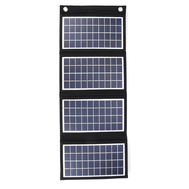 10W, 15W or 20W EVA Folding Solar Charger with Dual USB-A — four-fold charger open