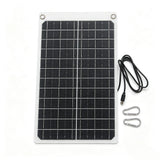 11W 12V Solar Panel with 1m USB-C Cable and Carabiners — panel with attached cable