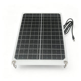 11W 12V Solar Panel with 1m USB-C Cable and Carabiners — angled front view