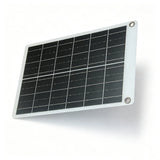 11W 5V Solar Charger Panel with USB-A and USB-C Outputs — angled panel front