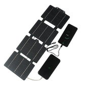 14W or 25W ETFE Four-Fold Solar Charger, USB-C and USB-A — 25W four-fold charger and devices
