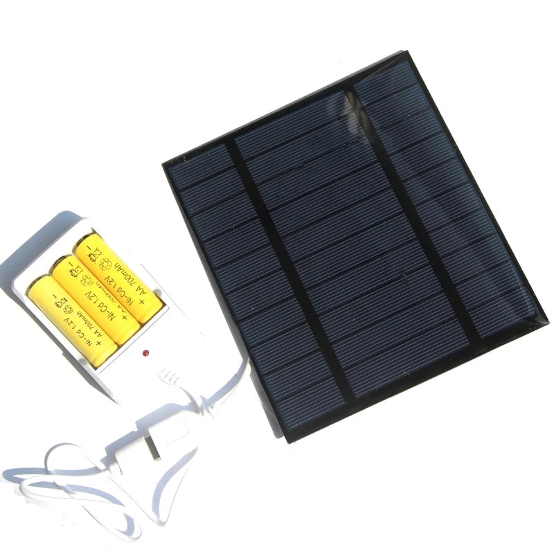 2.5W 5V Solar AA/AAA Rechargeable Battery Charger Kit — panel with charging cradle