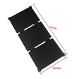 21W ETFE Three-Fold Solar Charger with USB-C, USB-A and DC — open panel with size diagram