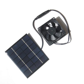 2W 6V Solar Ventilation Fan Kit with DC5521 Cable — small panel and fan