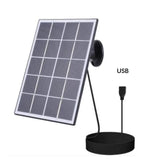 3.3W 5V Camera Solar Panel with Seven Connector Options — black panel with USB connector