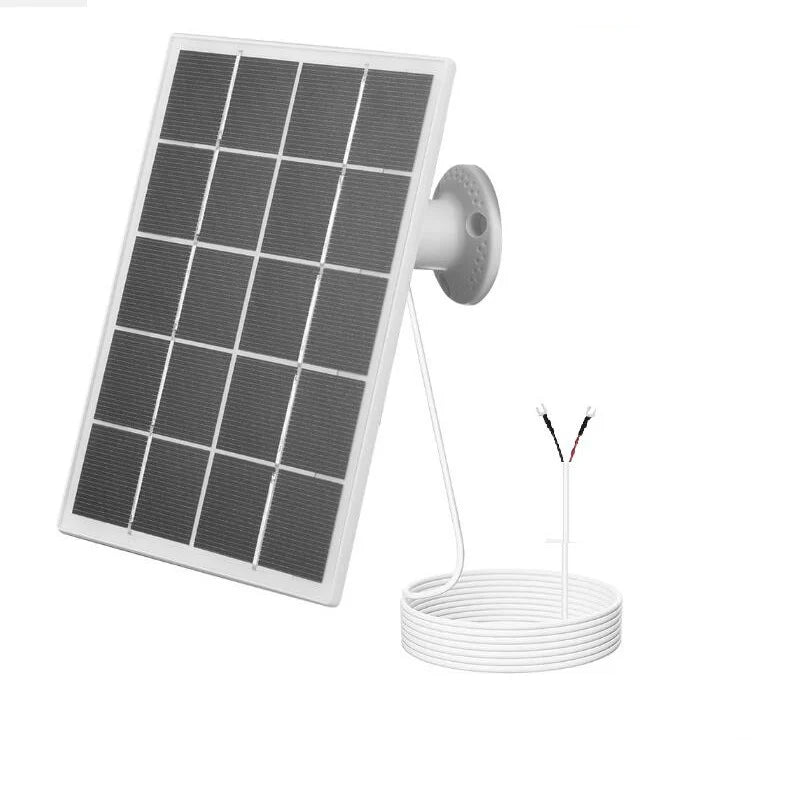 3.3W 5V Camera Solar Panel with Seven Connector Options — white panel with fork connector