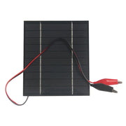 3.5W 5V Solar Panel with 50cm Battery Clip Leads — panel and red black clips