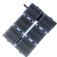 30W ETFE Six-Fold Solar Charger, Blue or Black, USB and DC — blue six-fold solar panel open