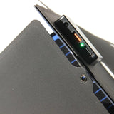 30W ETFE Six-Fold Solar Charger, Blue or Black, USB and DC — output port close-up