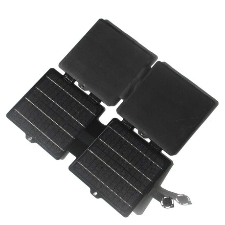 30W ETFE Six-Fold Solar Charger in Black or Blue — six-fold panel partly closed