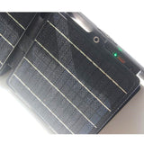 30W ETFE Six-Fold Solar Charger in Black or Blue — USB output and indicator detail