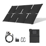 45W ETFE Foldable Solar Charger with USB-C, USB-A and DC — panel and included adapters