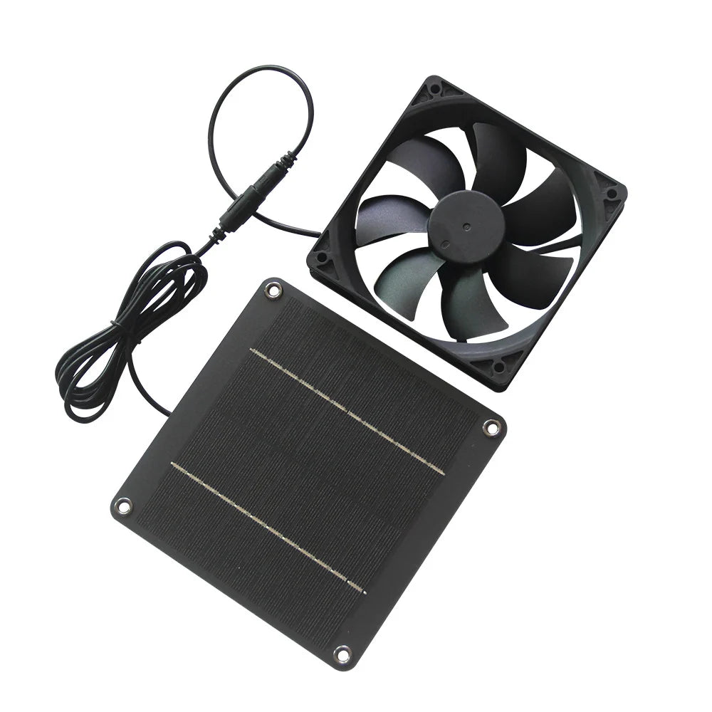 4W 12V Solar Ventilation Fan Kit with 1.5m DC Lead — panel and fan kit