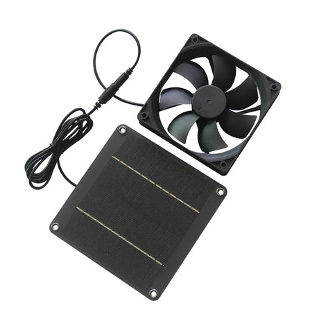 4W 12V Solar Ventilation Fan Kit with 1.5m DC Lead — panel and fan kit