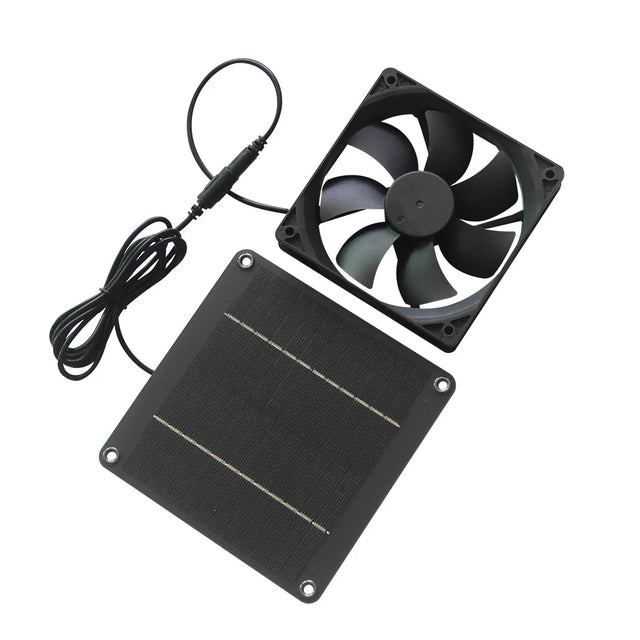 4W 12V Solar Ventilation Fan Kit with 1.5m DC Lead — panel and fan kit