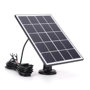 4W 5V Ring Doorbell Solar Panel with 3.2mm Fork Connector — black panel with fork lead and mount