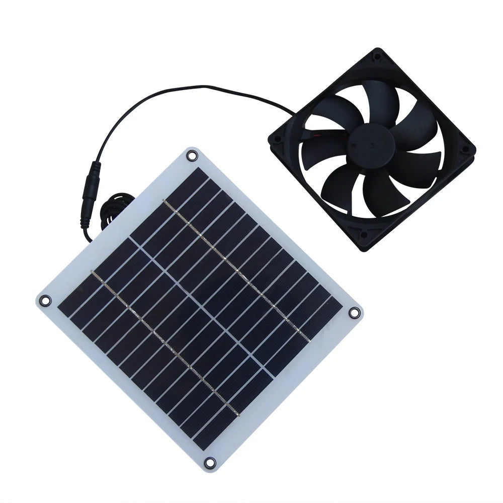 5W 12V Solar Ventilation Fan Kit with 3m DC Lead — panel and single fan