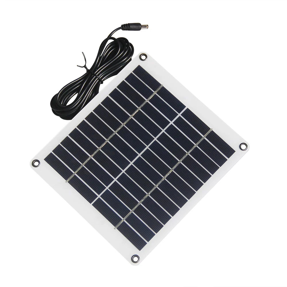 5W 12V Solar Ventilation Fan Kit with 3m DC Lead — panel and attached cable