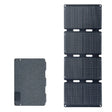 60W 18V ETFE Four-Fold Solar Charger with USB-C, USB-A and DC — four-fold panel open and folded