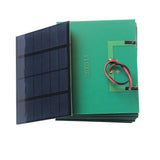 Front and rear views of the wired solar module
