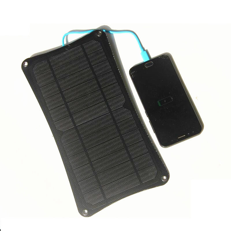 10W panel connected to phone