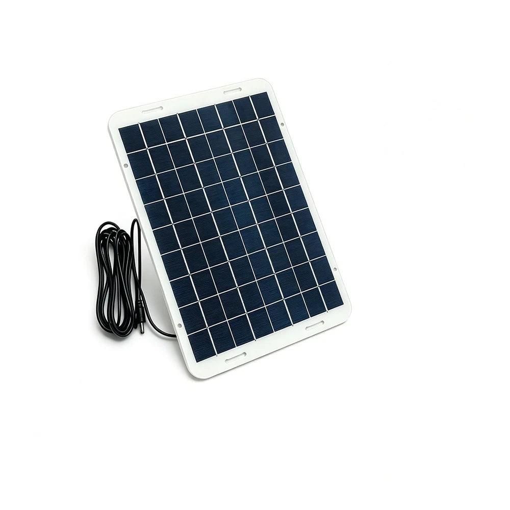 White-framed 12W panel with attached black cable