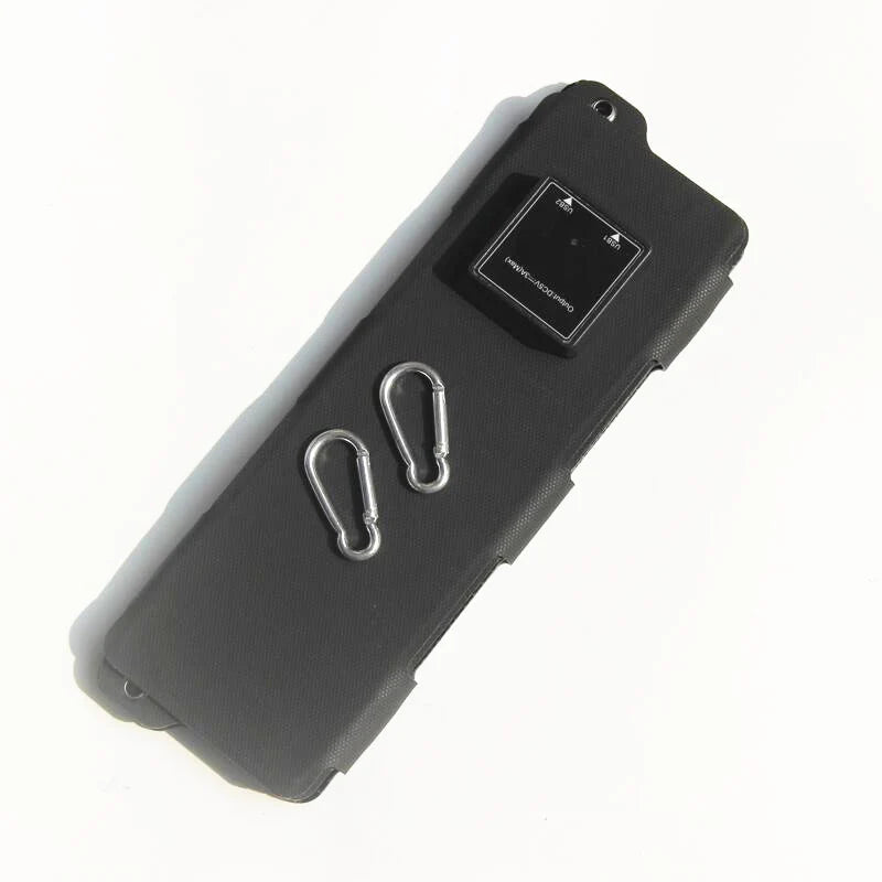 Folded charger and two included carabiners