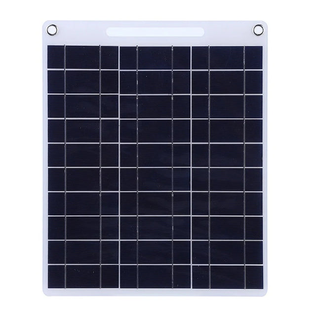 White-framed 13W panel with dark polycrystalline cells