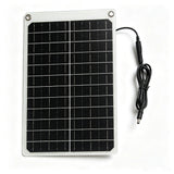 Front of the 15W solar panel with attached DC cable