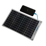 Solar panel connected to a phone through USB