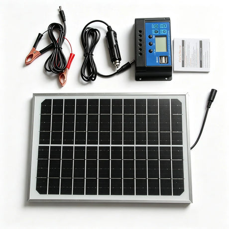 15W panel front and attached DC lead