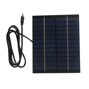 2W mini solar panel front and USB-C lead