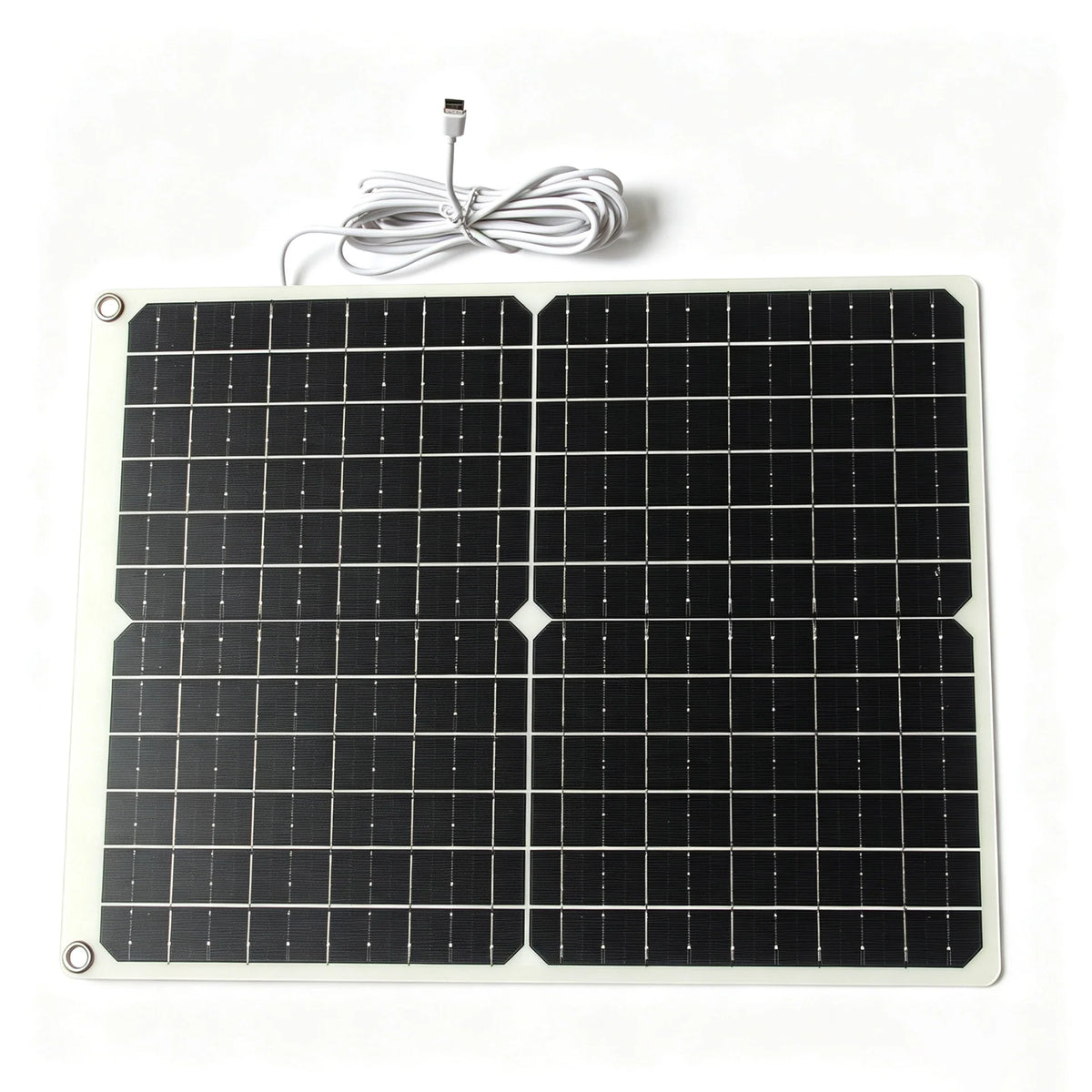 Front of the 30W panel with output lead