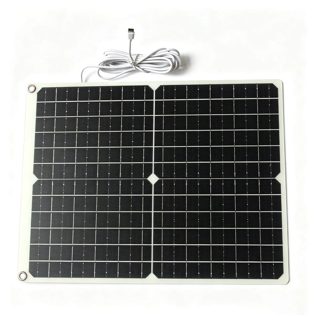 Front of the 30W panel with output lead