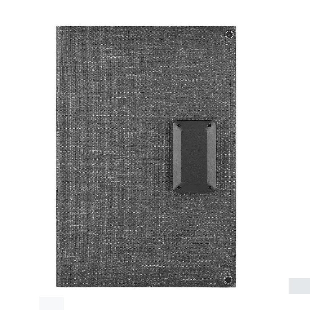 Folded gray solar charger with carry handle