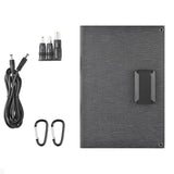 Panel with DC cable, adapters and carabiners
