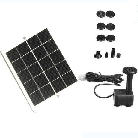 Solar panel, pump and spray attachments