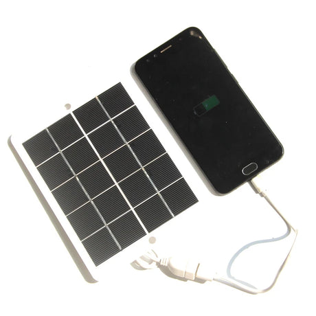 Panel shown charging a phone as a USB application example