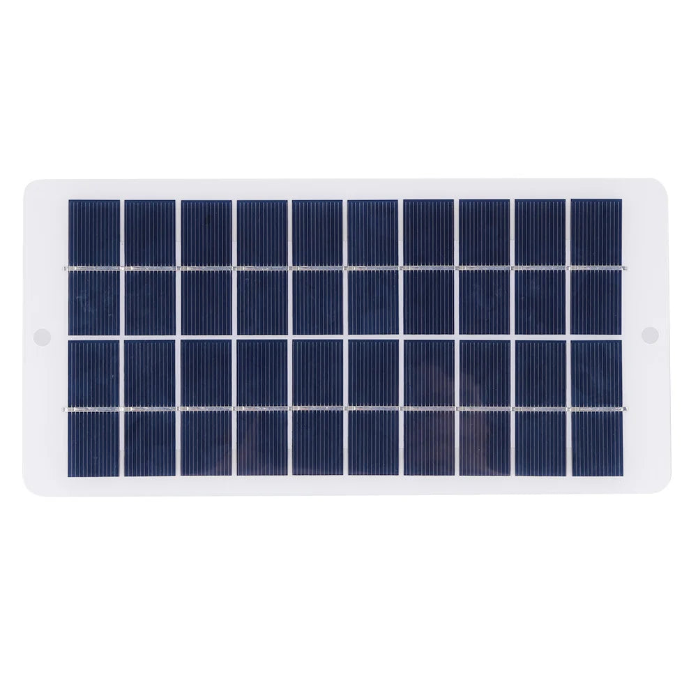 White rectangular panel with polycrystalline cells