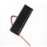 Narrow epoxy solar panel with red and black leads