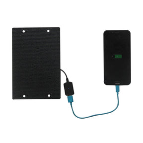 ETFE solar panel connected to a phone by USB cable