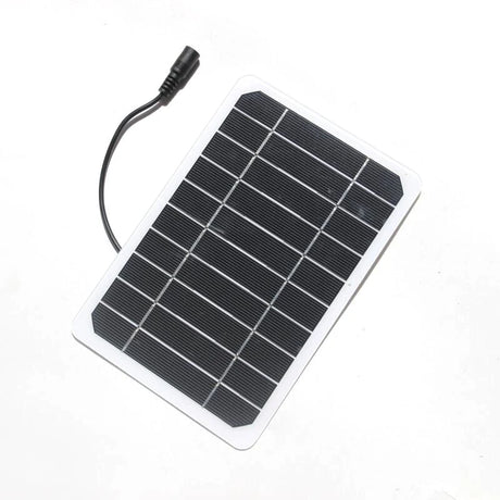 5W white solar panel front with DC5521 lead