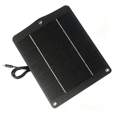 Black 6W monocrystalline panel with attached cable