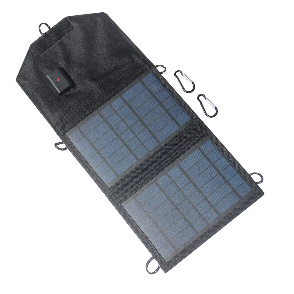 Open panel and two carabiners