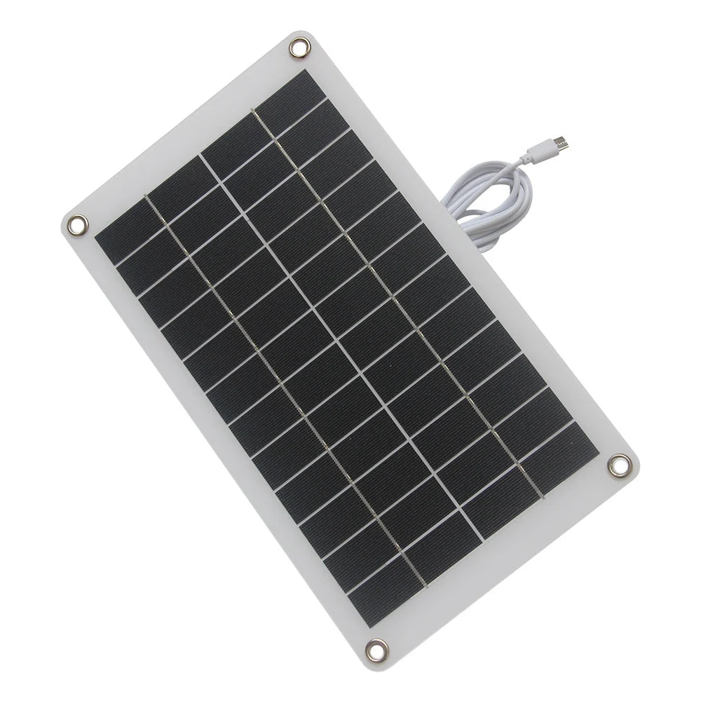 Angled solar panel and USB-C lead